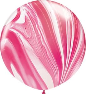 Qualatex Balloons Red and White Super Agate 76cm
