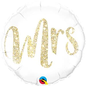 Qualatex Balloons Mrs Glitter Gold 45cm