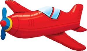 Red Vintage Plane Helium Shape 91cm