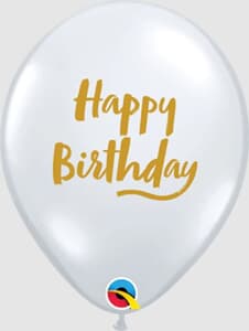 Qualatex Balloons Happy Birthday Diamond Clear 28cm
