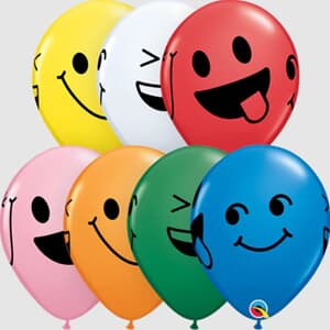 Qualatex Balloons Smiley Faces Asst Asst 28cm