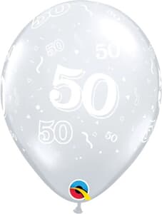 Qualatex Balloons 50 Around Diamond Clear Asst 28cm 25 count