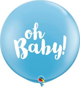 Qualatex Balloons Oh Baby Pale Blue 90cm