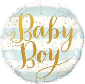 Qualatex Balloons Baby Boy Blue Stripes 45cm