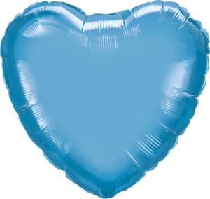 Qualatex Heart Foil Chrome Blue 45cm Unpackaged