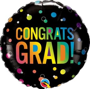 Qualatex Balloons Congrats Grad Ombre Dots 45cm