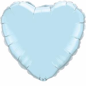 Qualatex Balloons Heart Foil Pearl Light Blue 45cm Unpackaged
