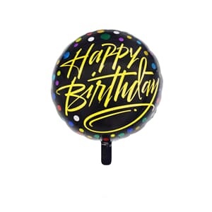 Happy Birthday Polkadots 45cm foil balloon. Unpackaged.